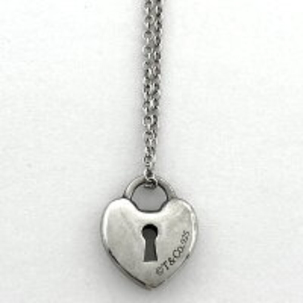 Tiffany Co Heart Lock Necklace Pendant Sterling Silver
